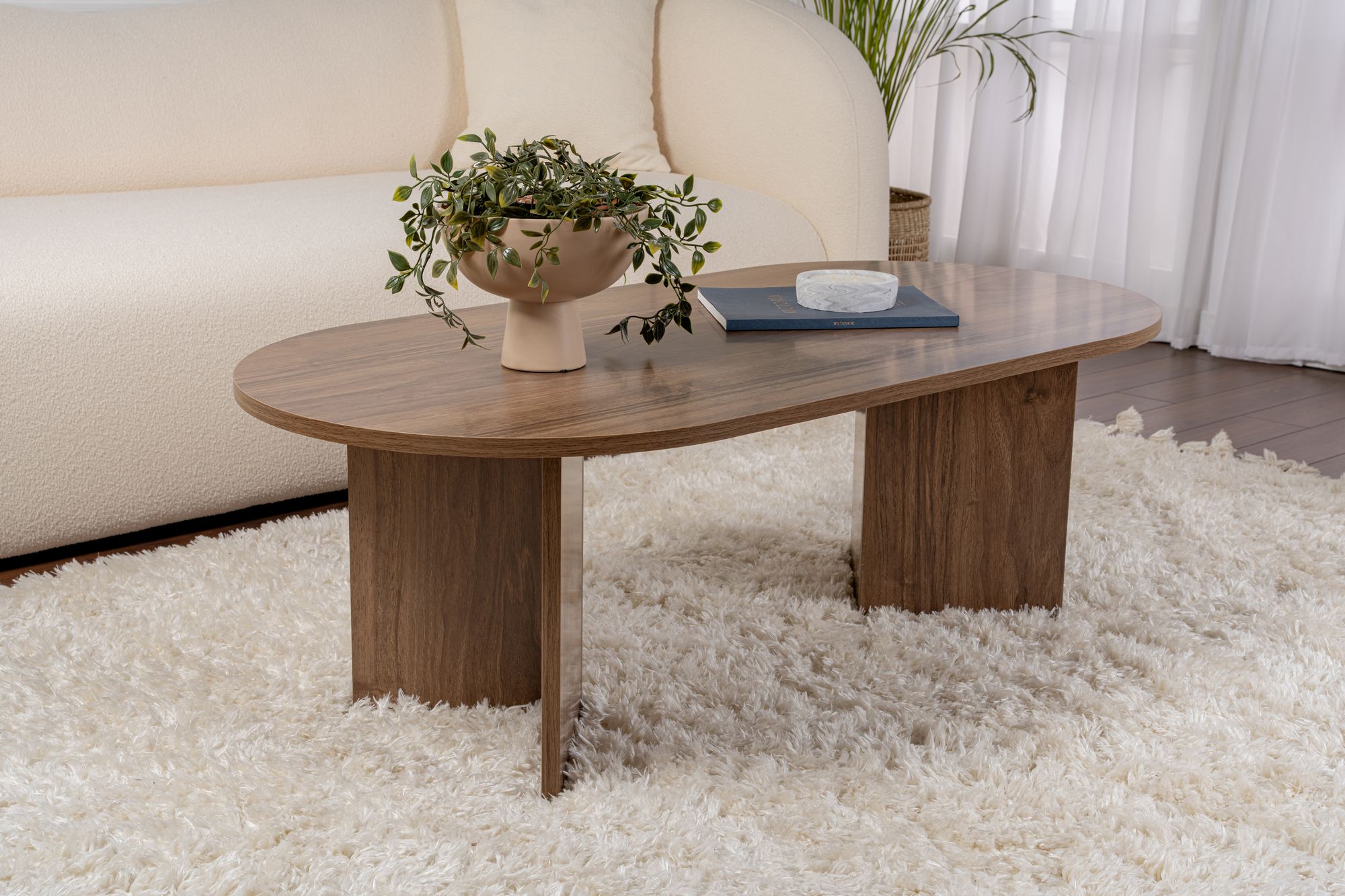 Asir | Salontafel | Walnoot | 119 x 60 x 39,8 cm (L x B x H)
