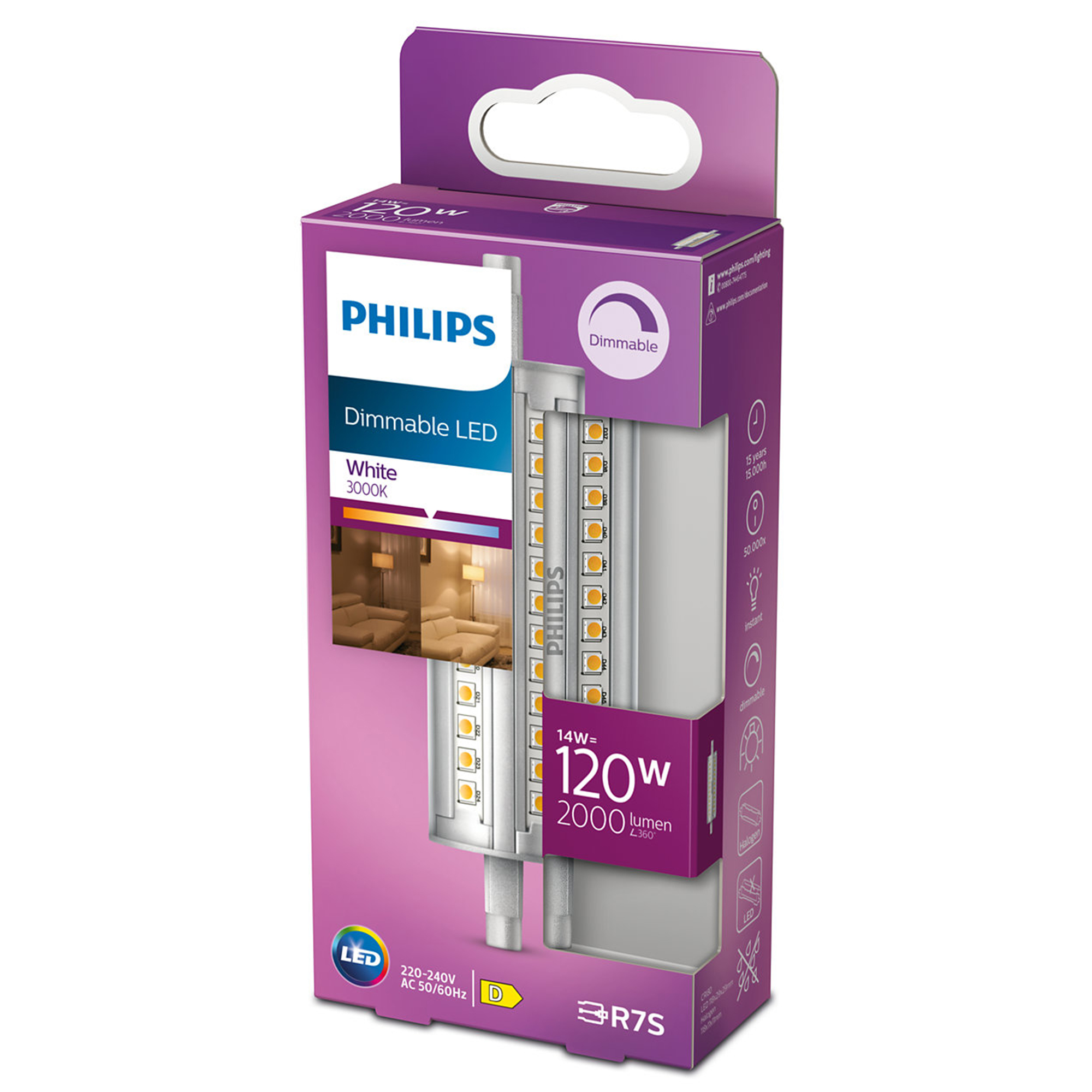 PHILIPS | LED lamp | R7s 118mm | 120W | 2000 Lumen | dimbaar