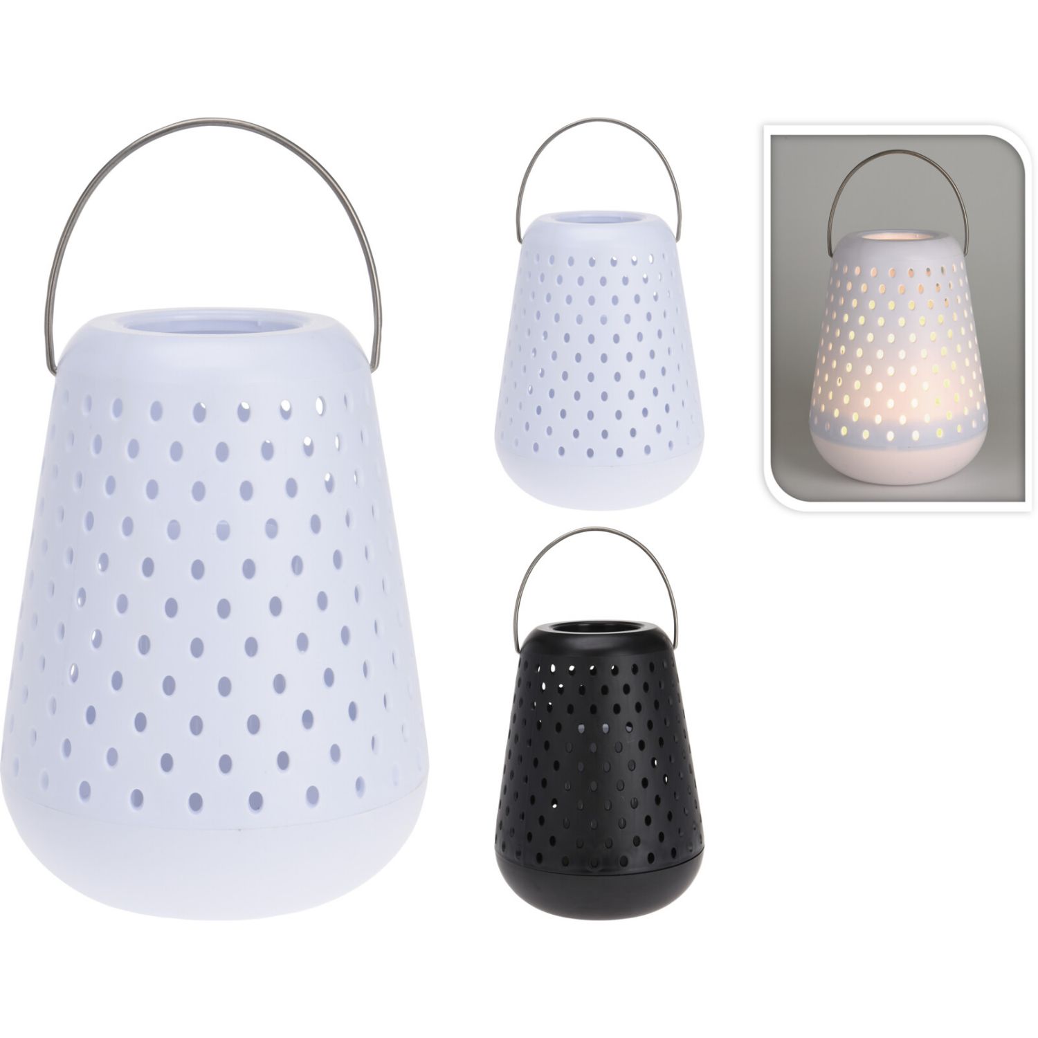 LED-lantaarn | Ø19×H26 cm | 2 assorti kleuren