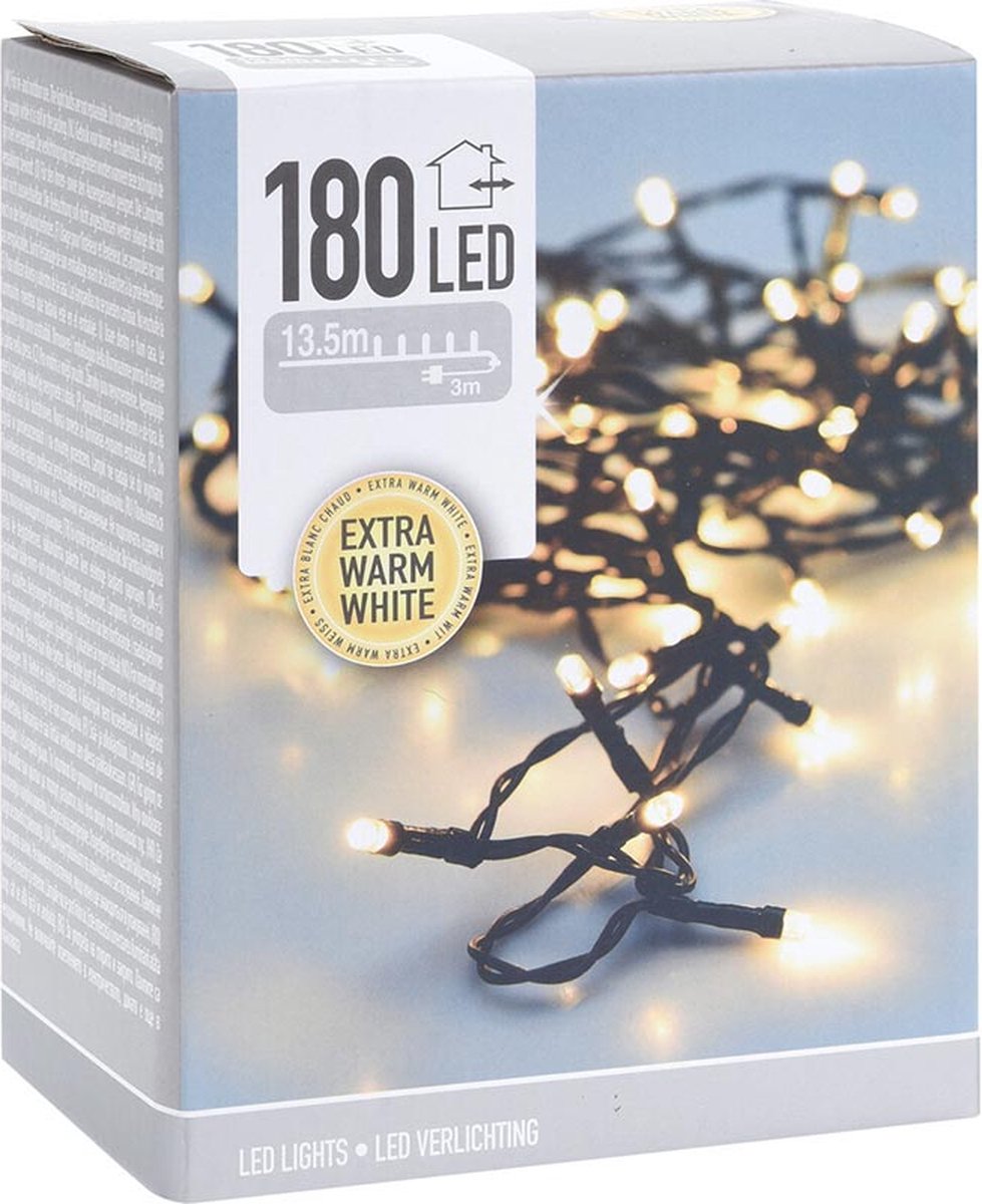 Kerstverlichting | 180 LEDs | Extra warm wit | 13,5 m | Timer & lichtfuncties