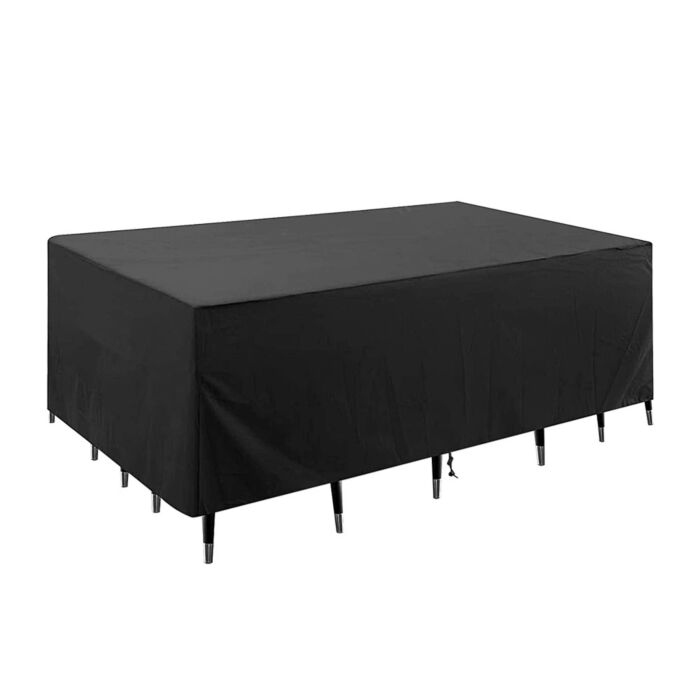 Hoppa! Tuinmeubelhoes | 12612674 cm | Zwart - 420D UV-bestendig, zilver gecoate Oxford-stof