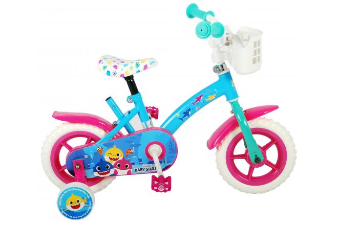 Ocean | Unisex kinderfiets | 10 inch | roze/blauw | doortrapper