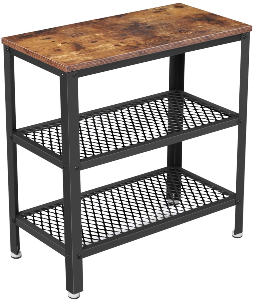 Hoppa! Bijzettafel – Bruin/Zwart – Spaanplaat & Metaal – 60 x 30 x 60 cm