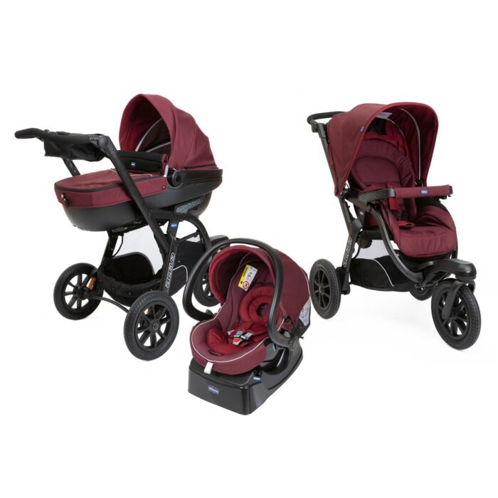 Chicco Kinderwagen 3-in1 Activ3 Top Kit Car Burgundy Powder - Babyhuys.com
