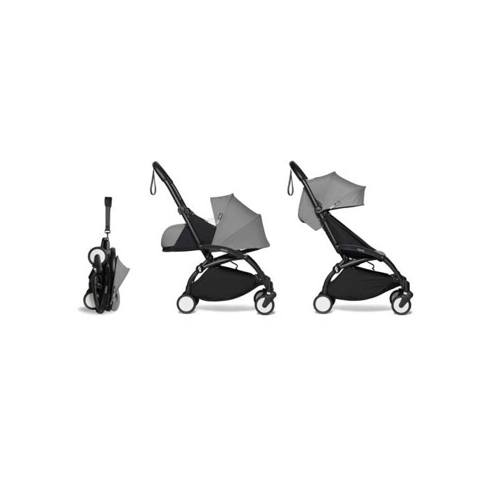 Babyzen Yoyo2 0+ 6+ Poussette Complète Gris - Cadre Noir - Babyhuys.com