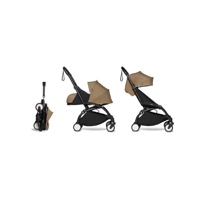 Babyzen Yoyo2 0+ 6+ Poussette Complète Toffee - Cadre Noir - Babyhuys.com