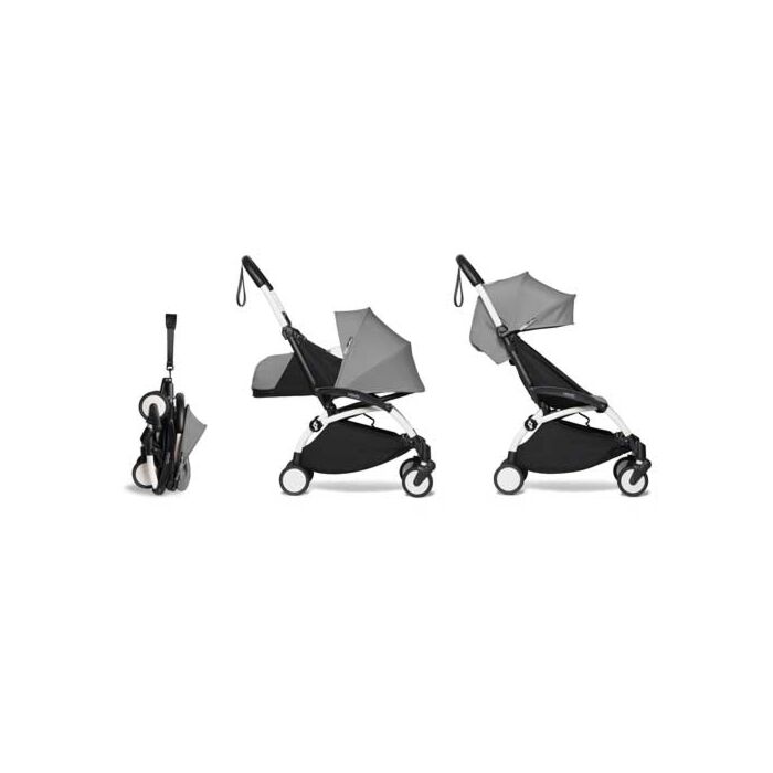 Babyzen Yoyo2 0+ 6+ Complete Buggy Grey - White Frame - Babyhuys.com