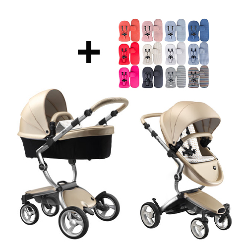Mima Xari Kinderwagen | Frame - Aluminium | Zitting + Kap - Champagne | Starter Pack - Sandy Beige