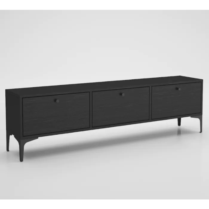 Hoppa! Etna Premium TV Kast - TV Meubel 180 cm - Wood Black/Black