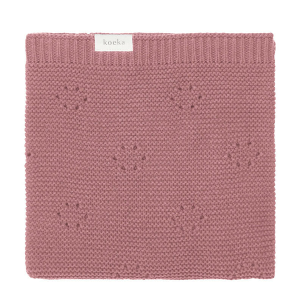 Koeka Toujours ajour gebreide baby wiegdeken 75x100 cm berry