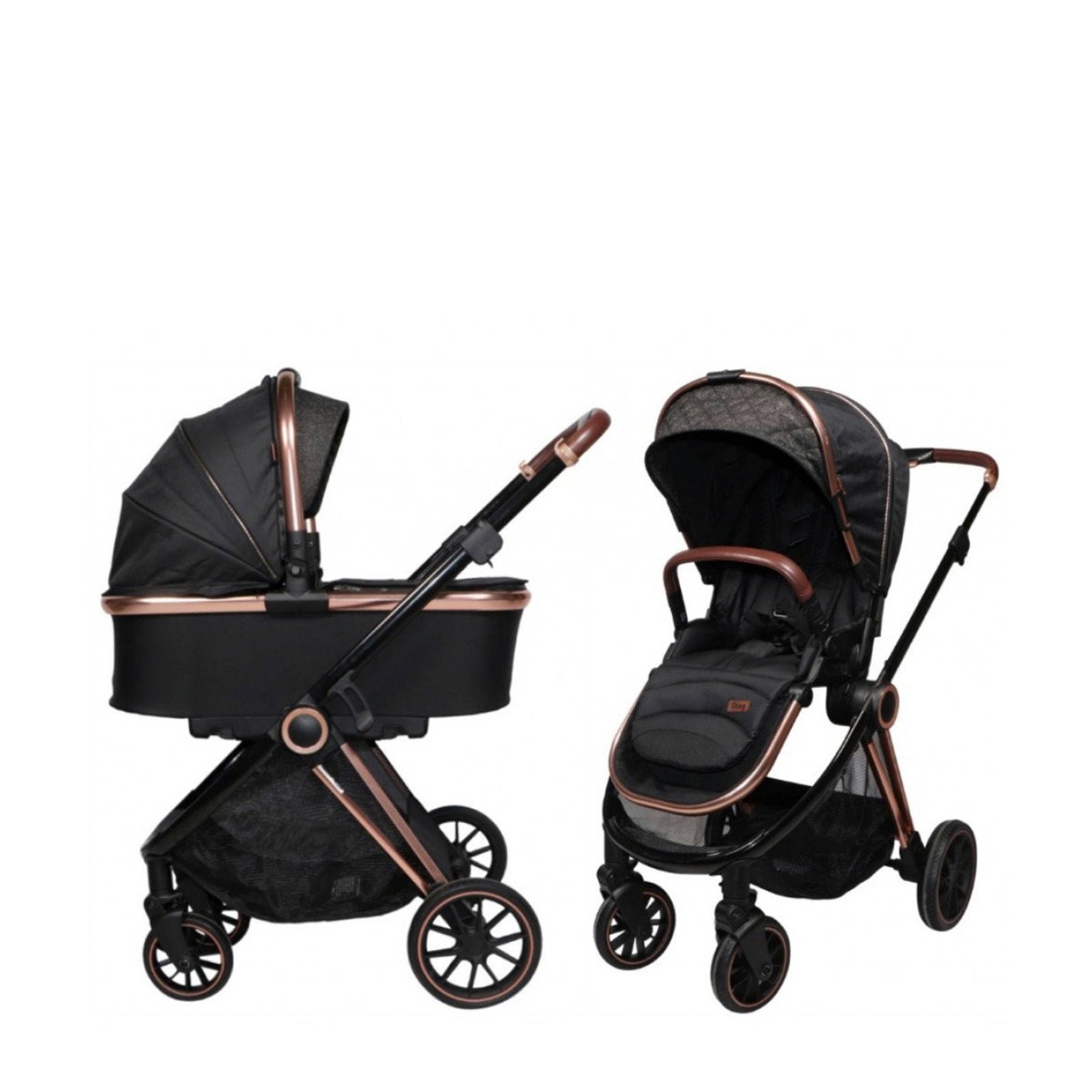 Ding Kinderwagen Fenix Schwarz/Gold