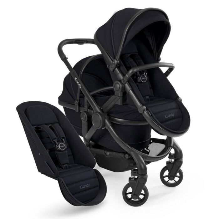 La poussette double combi iCandy Peach 7 - Noir (Nouveau-nés et tout-petits) - Babyhuys.com