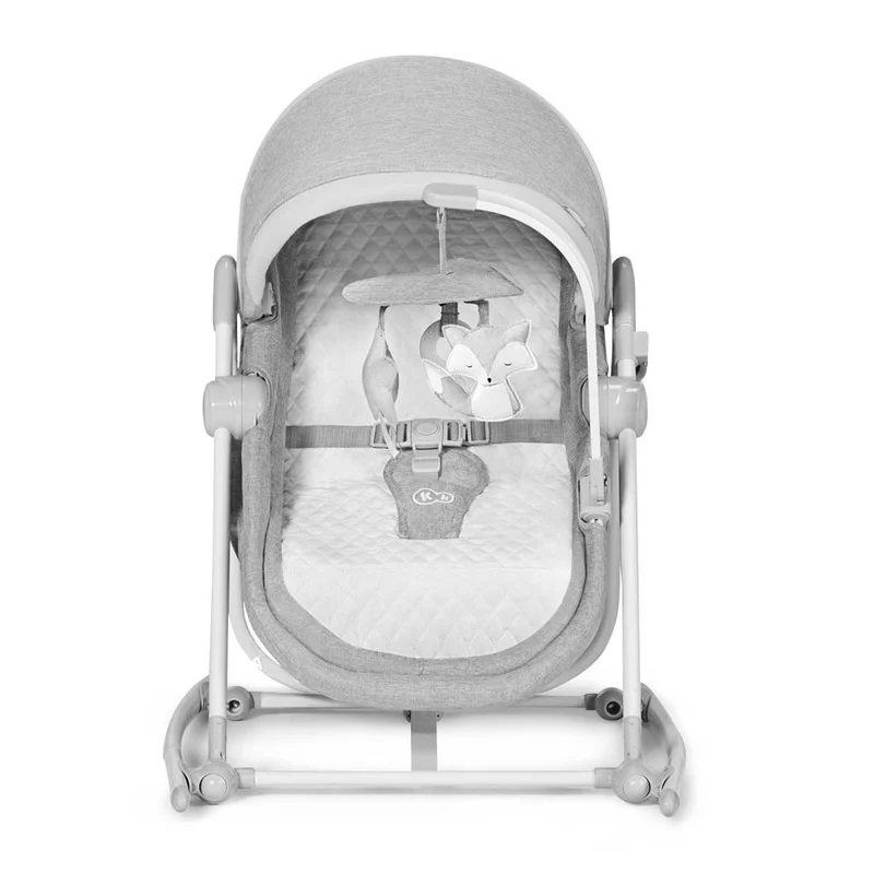 Kinderkraft Nola 5in1 Wieg - Wipstoel - Schommelstoel Stone Grey - Babyhuys.com