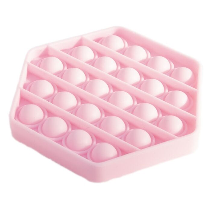Wooha! Pop it fidget anti-stress toy Pop'n play Tiktok game - zeshoek roze