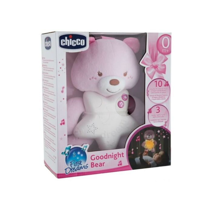 Waaklampje Goedenacht Beer Roze First Dreams - BabyHuys.com