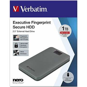 Verbatim Fingerprint Secure  1TB USB 3.2 Gen 1 USB-C 2,5 (657925)