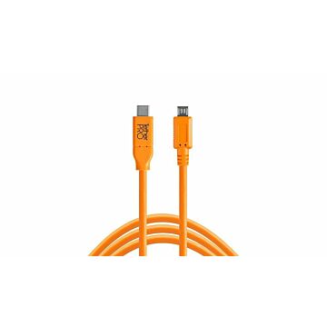 Tether Tools USB-C naar 2.0 Micro-B 5-Pin 4,60m oranje (358542)