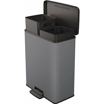 Curver Pedaalemmer Decobin Duo 26L/26L Cool Grey  (1412030)
