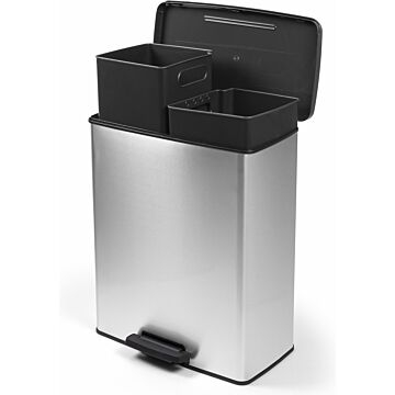 Curver Pedaalemmer Decobin duo 26L/26L  Zilver metallic (1411002)