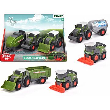 Dickie Toys Fendt Tractor 3-Delige set (3 Assorti) 9 Cm (4212001)