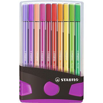 Stabilo Pen 68 Colorparade Antraciet/Roze 20 Kleuren (6503103)