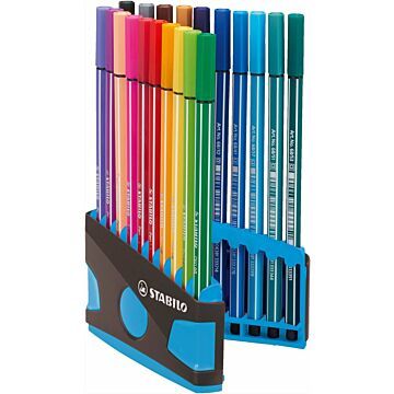 Stabilo Pen 68 Colorparade Antraciet/Lichtblauw 20 Kleuren (6503104)