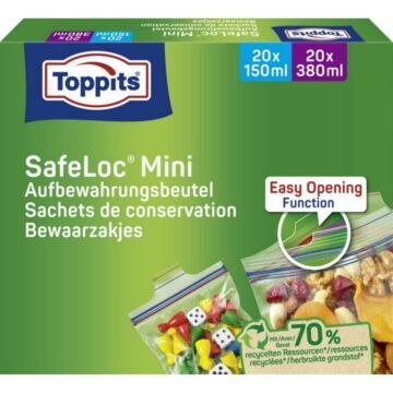 Toppits Mini Zip-Zakjes Safeloc 150 ml/380 ml 40 stuks (1031729)