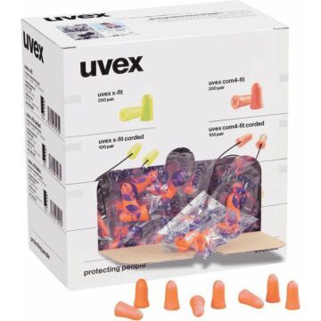 uvex wegwerpoordopjes com4-fit, 200 paar (645087)