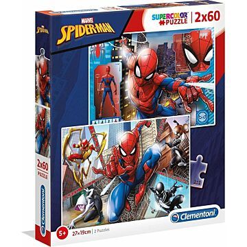 Clementoni spider-man puzzel 2 x 60 stukjes  (6031608)