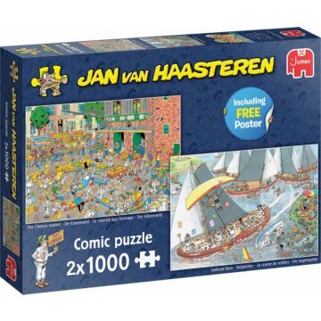 Jan Van Haasteren Puzzel Hollandse Tradities 2x 1000 Stukjes + Poster (6133373)