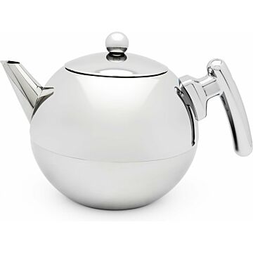 Bredemeijer theepot Bella Ronde 1,2l rvs platte bodem     101005 (511961)