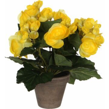 Kunstplant begonia geel in pot   (1627007)