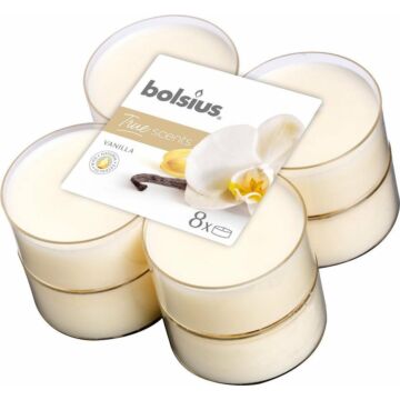 Bolsius maxilichten True Scents vanille 8 stuks   (1011875)