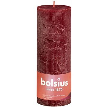 Bolsius Stompkaars Rustiek donker rood 190x68 mm   (1014303)