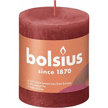 Bolsius Stompkaars Rustiek rood 80x68 mm  (1016540)