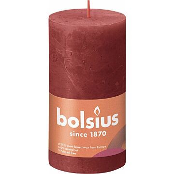 Bolsius Stompkaars Rustiek rood 130x68 mm   (1016649)