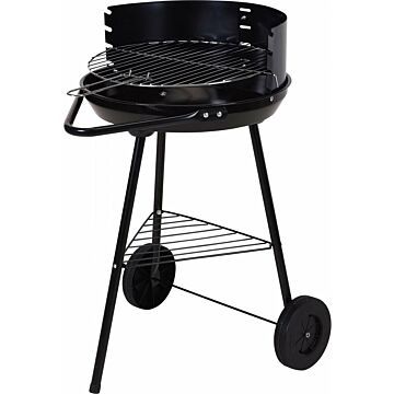 BBQ barbecue op wielen half open zwart  (1017438)