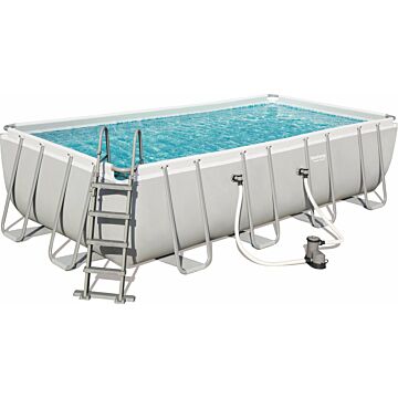 Bestway Zwembad - Power Steel Rechthoek - 549 x 274 x 122 cm - Grijs - met Filterpomp 5.7 m³