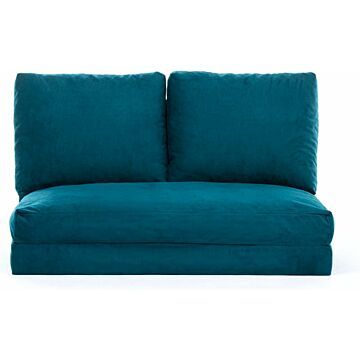 Asir - bankbed - slaapbank - Sofa - 2-zitplaatsen - Benzine groen - 120 x 68 x 62 cm