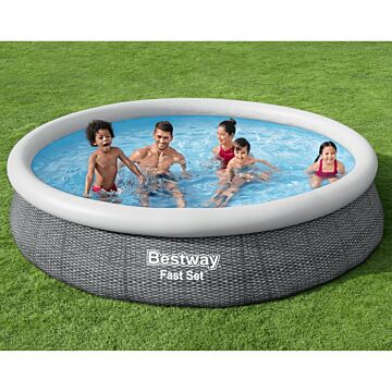 Bestway Zwembad - Fast Set - Ø366 x 76 cm - Rotan - met Filterpomp 1.2 m³