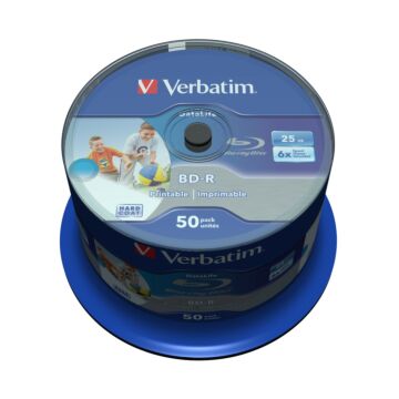 1x50 Verbatim BD-R Blu-Ray 25GB 6x Speed DL Wide Printable CB (823928)