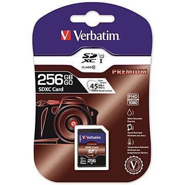 Verbatim SDXC kaart 256GB Class 10 (199950)
