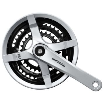 Crankstel 6/7/8 speed Shimano FC-TY501 - 175mm 48x38x28T - zilver