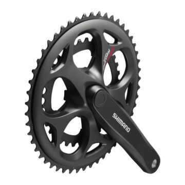 Crankstel 7/8 speed Shimano Tourney FC-A070 Compact 170/50-34T vierkante as - zwart