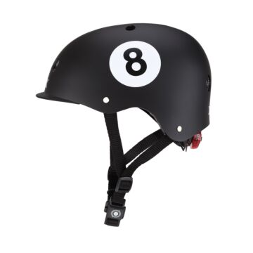 Globber Helm Elite Lights Black 8 Ball - Babyhuys.com