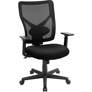 Hoppa! Songmics Bureaustoel, ergonomische computerstoel met kantelmechanisme, verstelbare armleuningen, belastbaar tot 120 kg, zwart