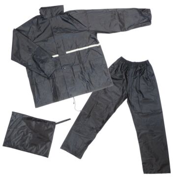 Regenpak Dresco Large - zwart met reflectie