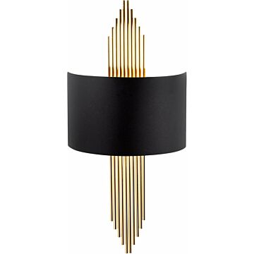 Asir - Wandlamp - Zwart Goud - 75 x 22 x 10 cm