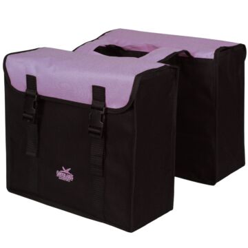 Dubbele fietstas Greenlands 34 liter 37 x 33 x 14cm (2x)  - zwart / paars