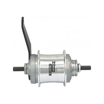 Versnellingsnaaf Sturmey Archer S2C Duomatic 2-speed terugtrapremnaaf - 36 gaats - zilver